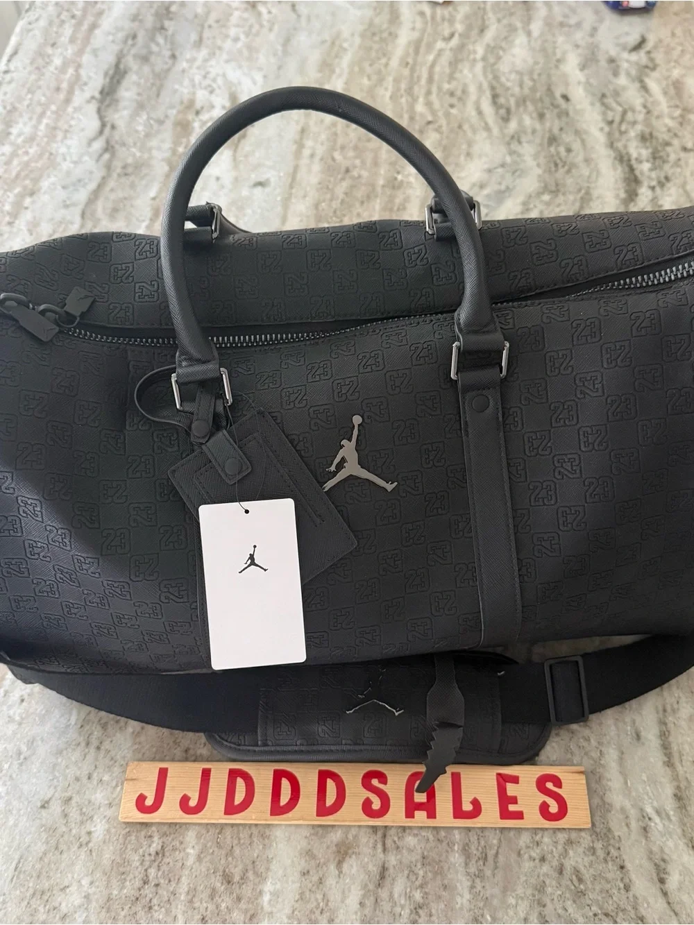 Nike Air Jordan Icon Duffle Bag Luggage Black Silver Monogram MM0987-023 25L NWT